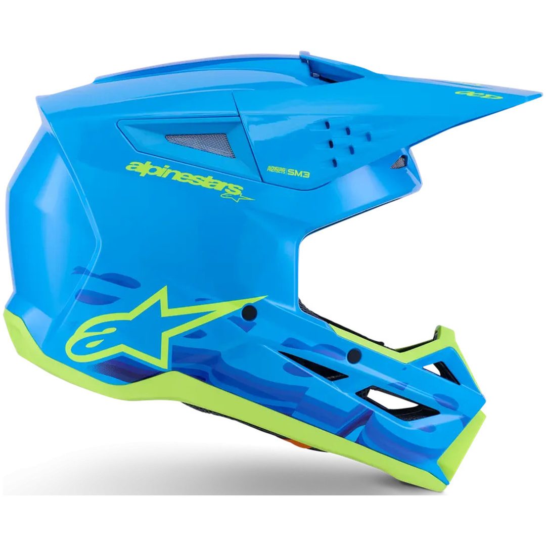 Crosshjälm SM3 Blå Cyan ALPINESTARS XS – bild 4