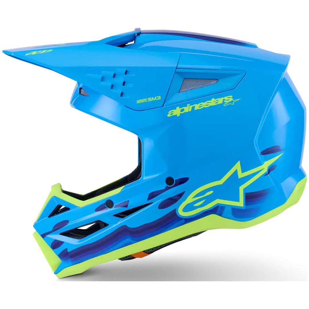Crosshjälm SM3 Blå Cyan ALPINESTARS XS – bild 5