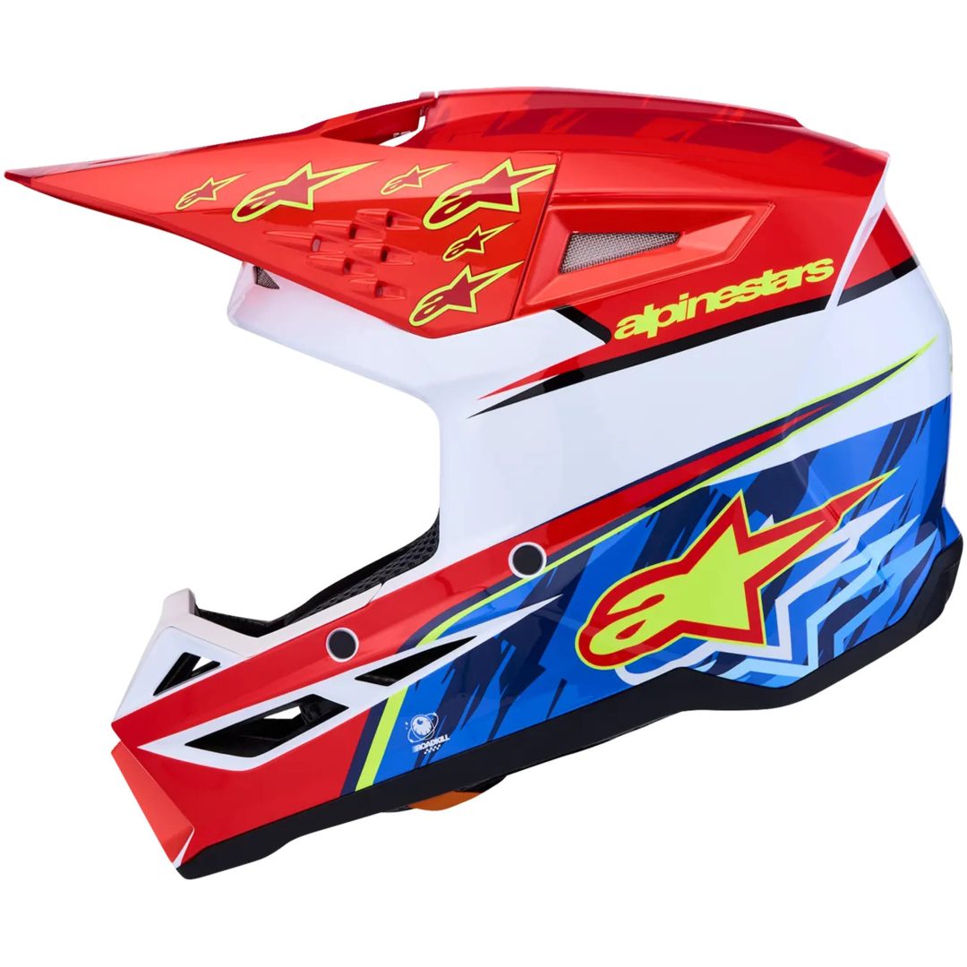 Crosshjälm SM3 Falcon Röd Blå Vit ALPINESTARS(MX) XS – bild 3