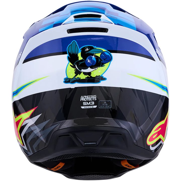 Crosshjälm SM3 Falcon Svart Blå Rosa Vit ALPINESTARS(MX) XS – bild 3