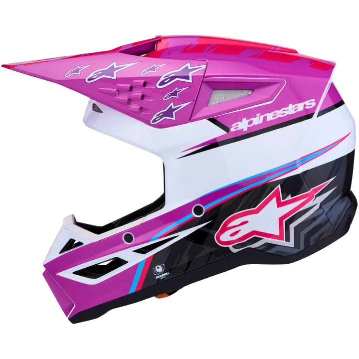 Crosshjälm SM3 Falcon Svart Rosa Lila Vit ALPINESTARS(MX) XS – bild 2