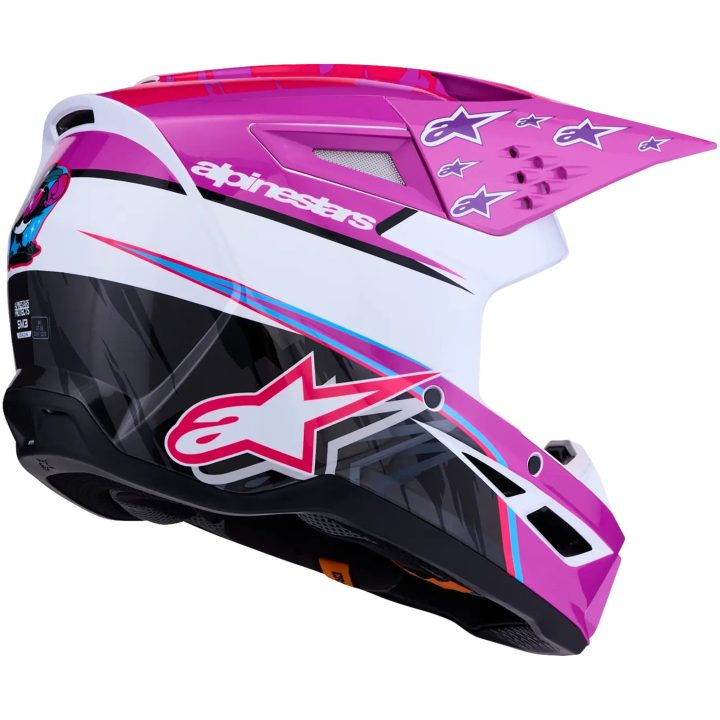 Crosshjälm SM3 Falcon Svart Rosa Lila Vit ALPINESTARS(MX) XS – bild 6