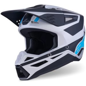 Crosshjälm SM3 Heat Svart Blå Silver Matt ALPINESTARS(MX)