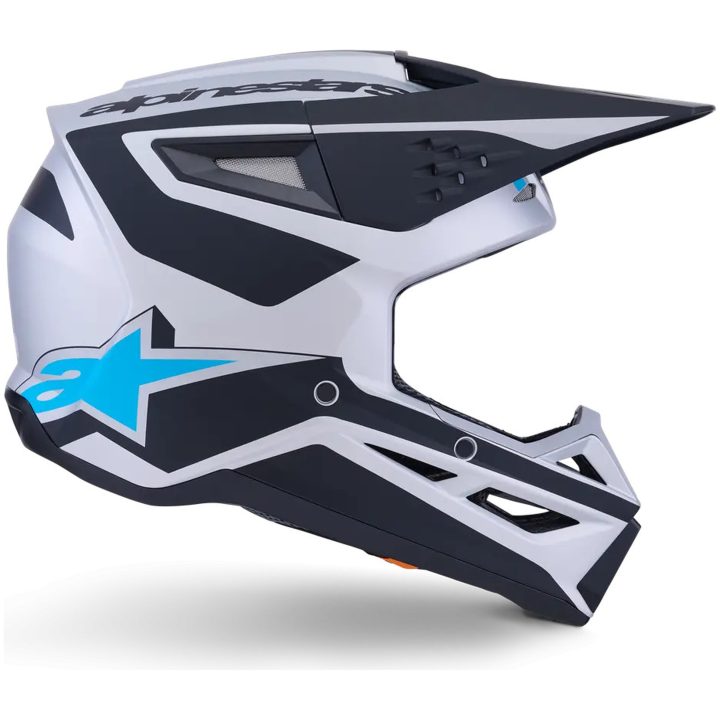 Crosshjälm SM3 Heat Svart Blå Silver Matt ALPINESTARS(MX) XS – bild 3