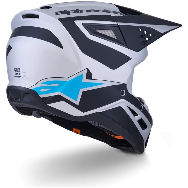 Crosshjälm SM3 Heat Svart Blå Silver Matt ALPINESTARS(MX) XS – bild 7