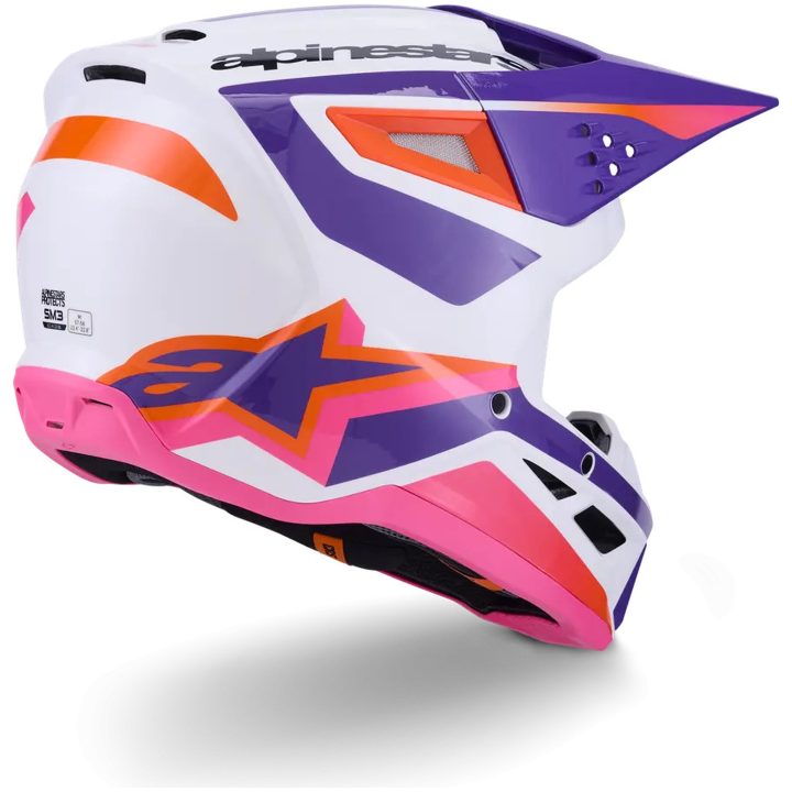 Crosshjälm SM3 Heat Vit Rosa Lila ALPINESTARS(MX) XS – bild 7