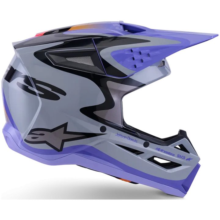 Crosshjälm SM3 Jettson Lila/Grå ALPINESTARS XS – bild 3