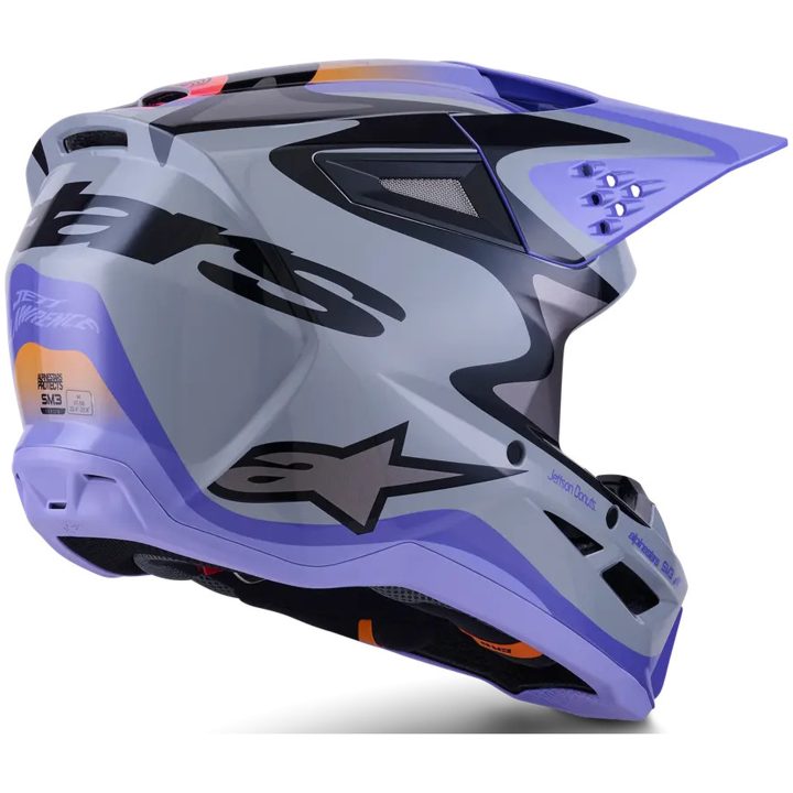 Crosshjälm SM3 Jettson Lila/Grå ALPINESTARS XS – bild 5