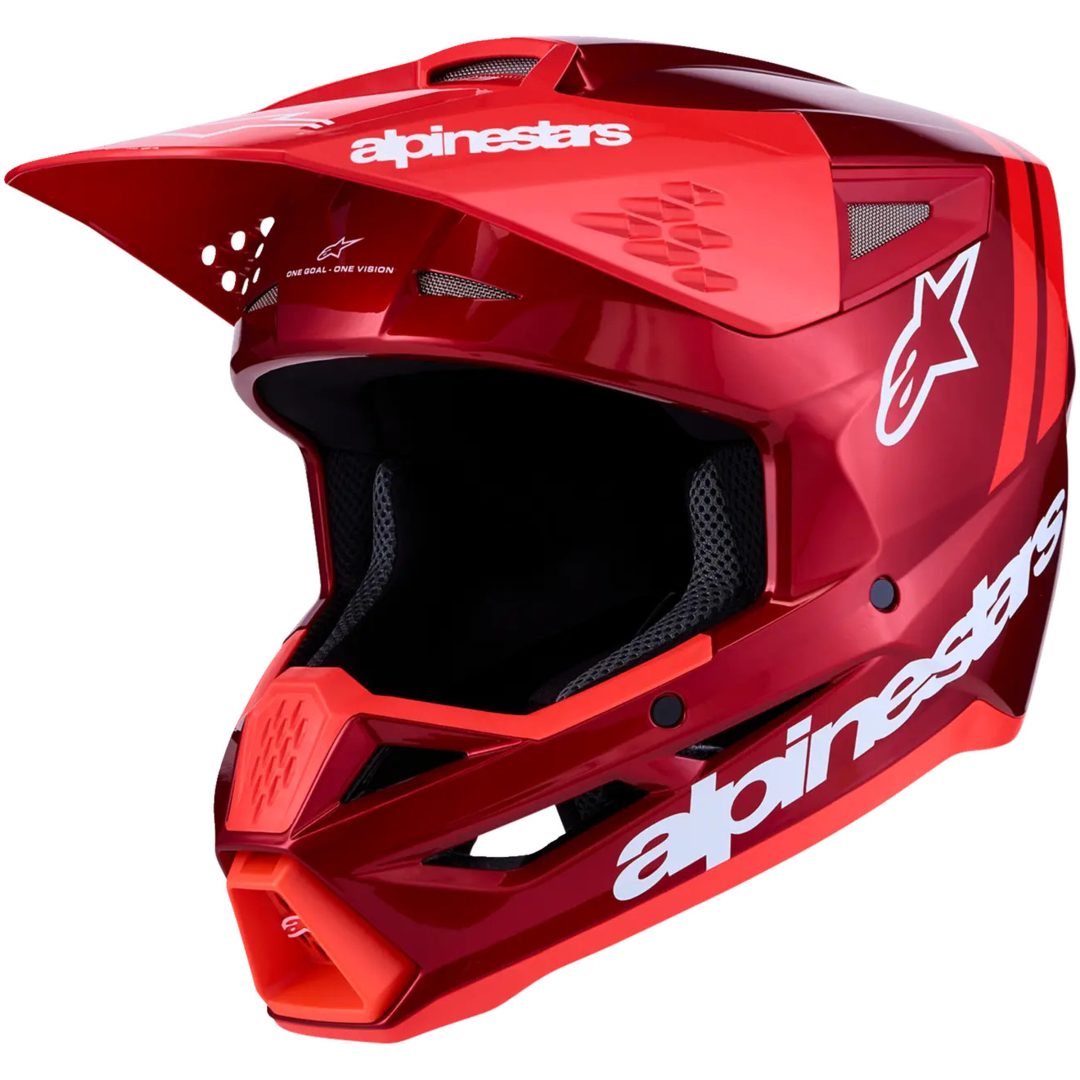 Crosshjälm SM3 Radium Röd Vit ALPINESTARS(MX) XS