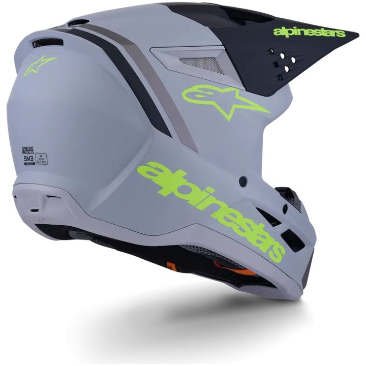 Crosshjälm SM3 Radium Svart Grå Gul Matt ALPINESTARS(MX) XS – bild 2