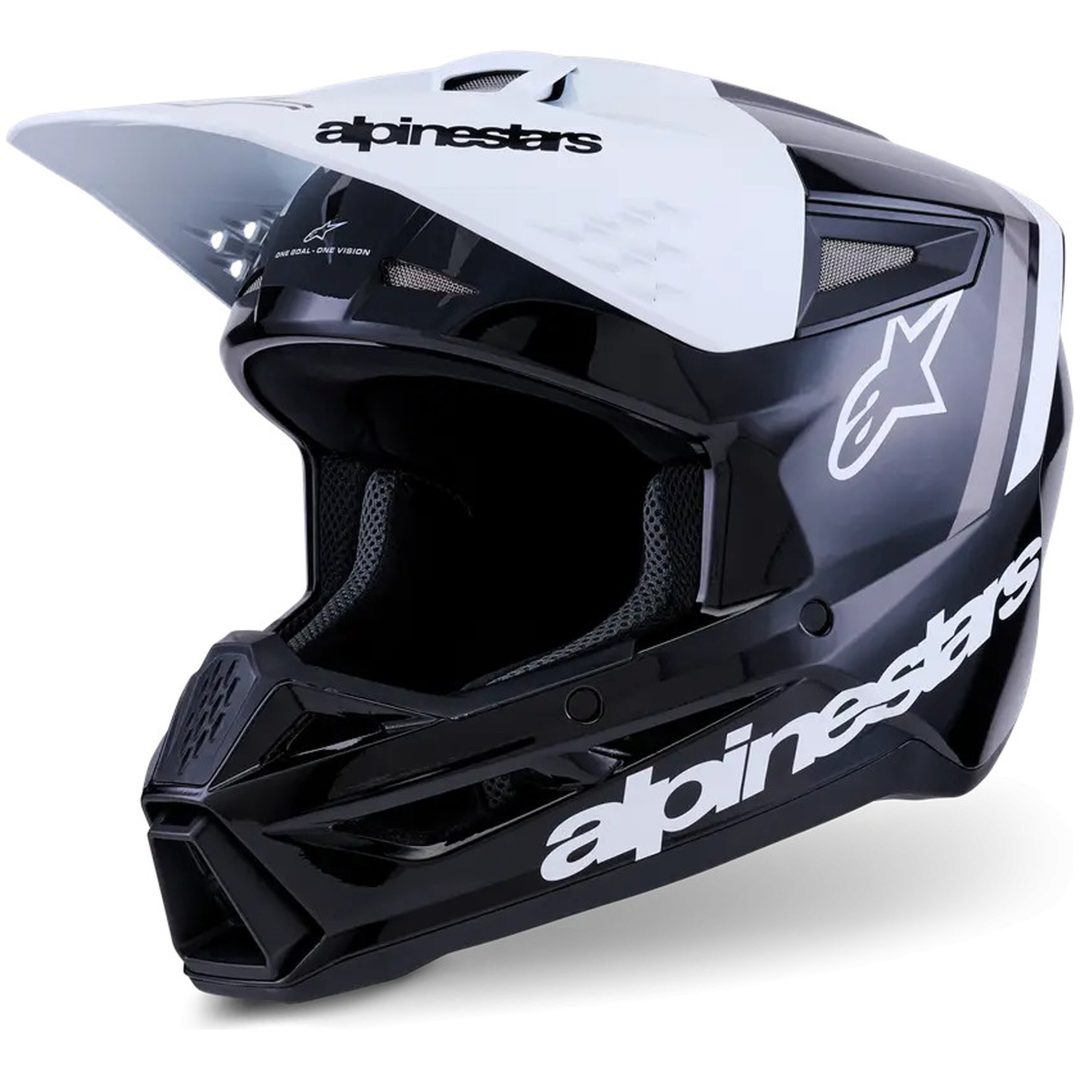 Crosshjälm SM3 Radium Svart Grå Vit ALPINESTARS(MX) XS