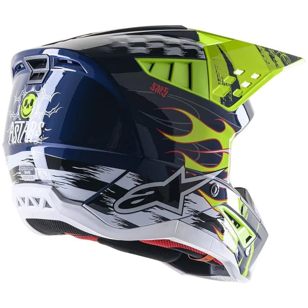 Crosshjälm Sm5 Rash Marinblå/Gul ALPINESTARS XL – bild 2