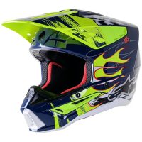Crosshjälm Sm5 Rash Marinblå/Gul ALPINESTARS