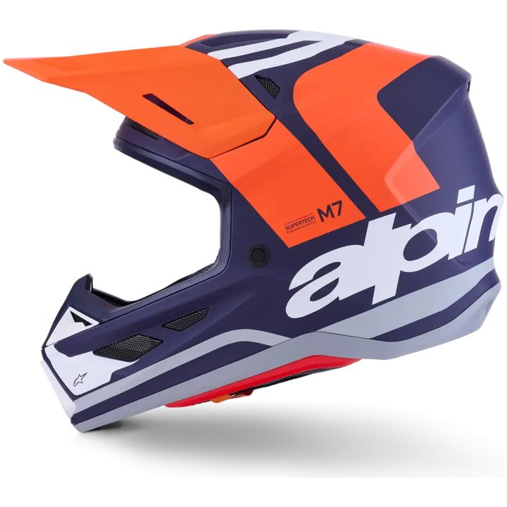 Crosshjälm SM7 Core Blå/Orange Matt ALPINESTARS XL – bild 3