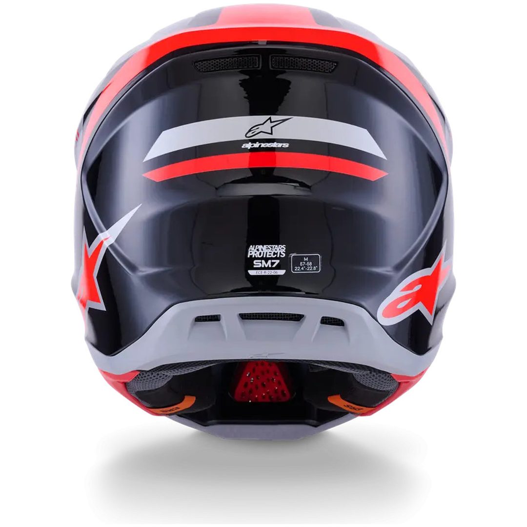 Crosshjälm SM7 Rise Svart/Röd ALPINESTARS XS – bild 3