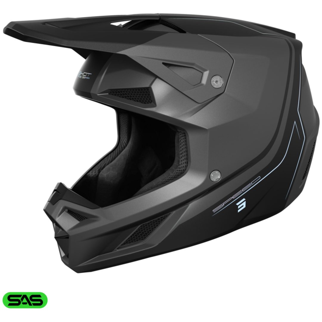 Crosshjälm Speed Fury Grå Matt Shot XL