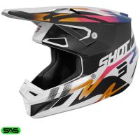 Crosshjälm Speed Wave Svart Vit Shot