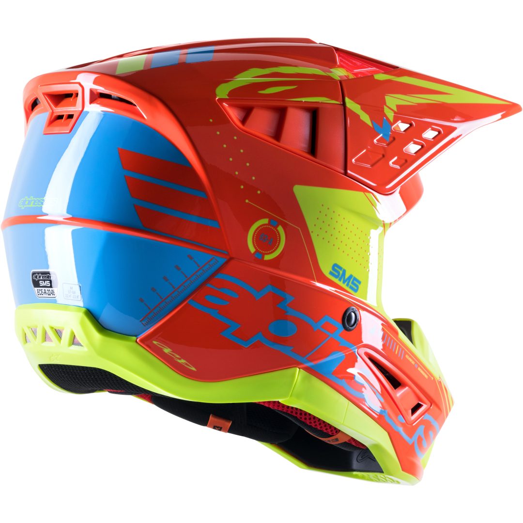 Crosshjälm Supertech M5 Blå/Orange/Gul ALPINESTARS Small – bild 5