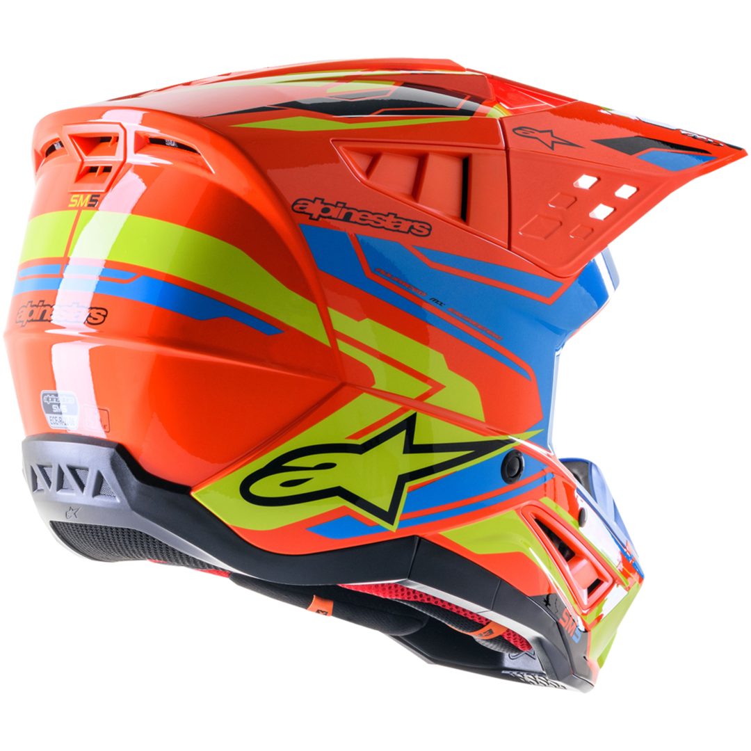 Crosshjälm Supertech M5 Blå/Orange/Gul ALPINESTARS Small – bild 4