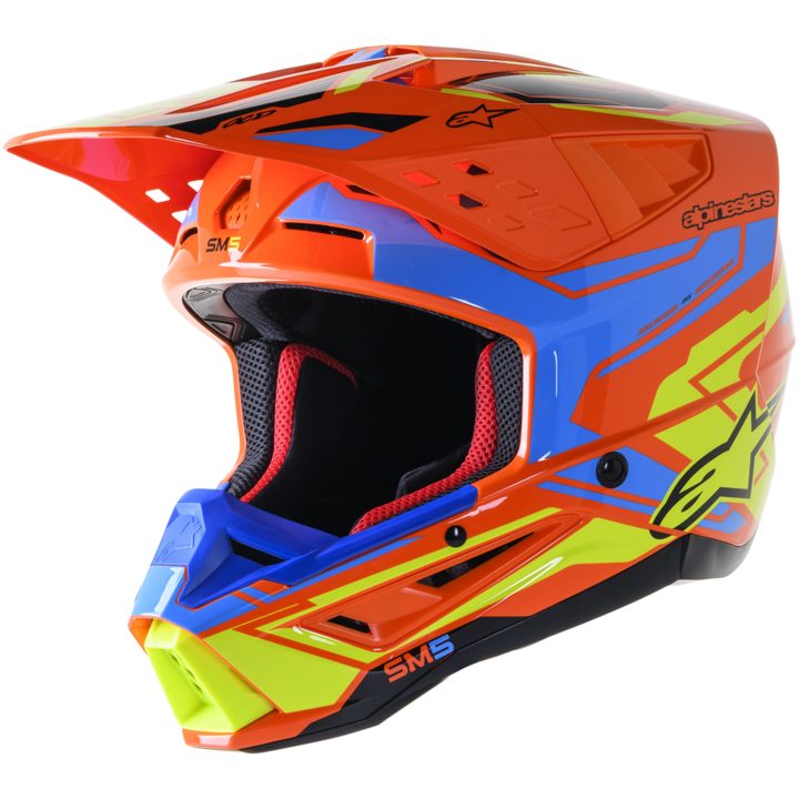 Crosshjälm Supertech M5 Blå/Orange/Gul ALPINESTARS Small – bild 3