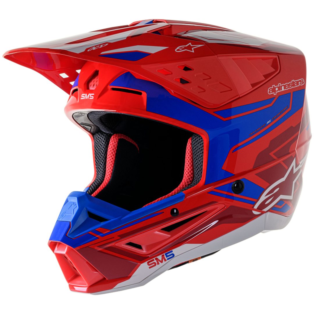 Crosshjälm Supertech M5 Blå/Röd/Vit ALPINESTARS Small