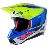 Crosshjälm Supertech M5 Svart/Blå/Fluorescerande Gul/Grå ALPINESTARS