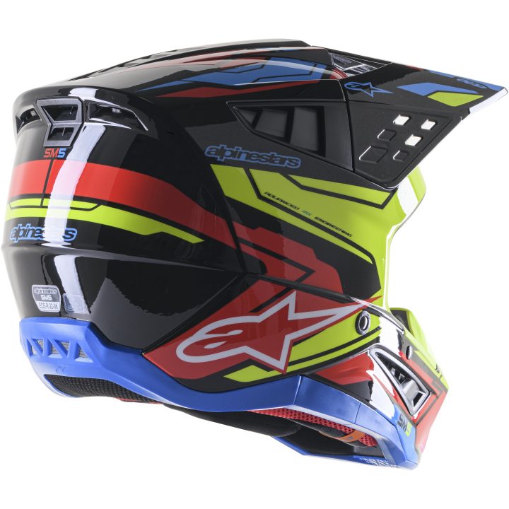 Crosshjälm Supertech M5 Svart/Blå/Röd/Gul ALPINESTARS Small – bild 5