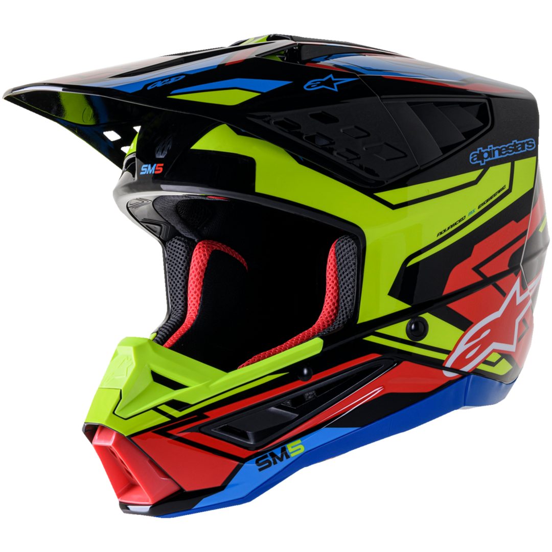 Crosshjälm Supertech M5 Svart/Blå/Röd/Gul ALPINESTARS Small – bild 4