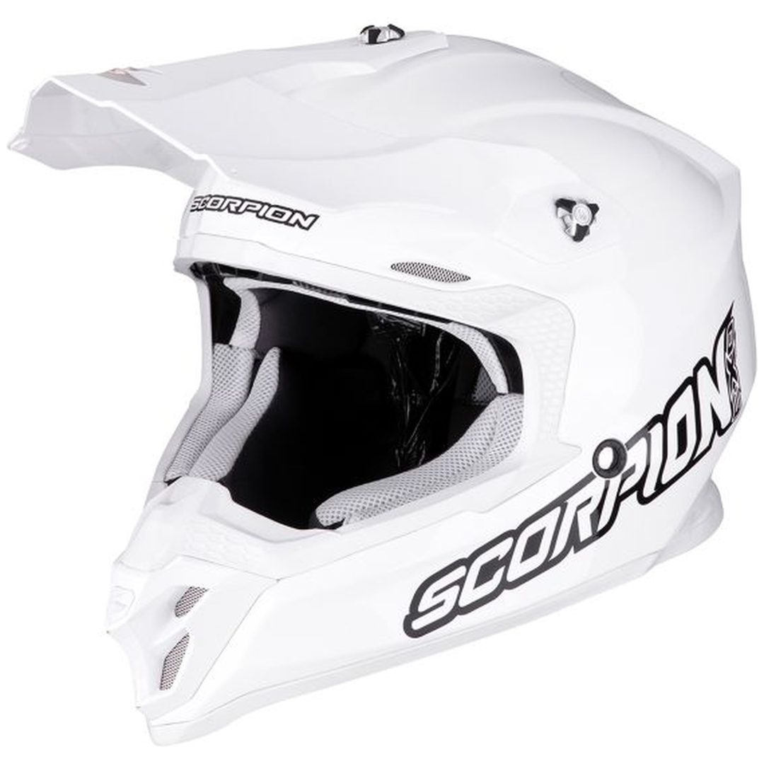 Crosshjälm VX-16 EVO AIR Solid Vit Scorpion XS