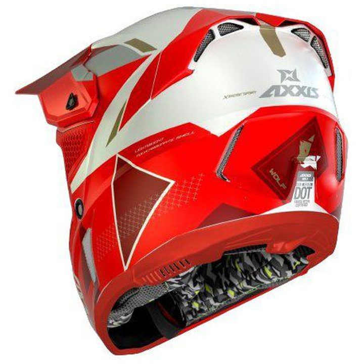 Crosshjälm Wolf Bandit B5 Röd Matt AXXIS XS – bild 3