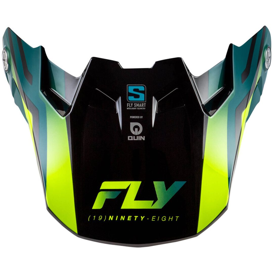 Crosshjälmsskärm Formula S Carbon Byte Svart Kolfiber/Turkos/Limegrön FLY RACING Large Barn