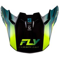 Crosshjälmsskärm Formula S Carbon Byte Svart Kolfiber/Turkos/Limegrön FLY RACING