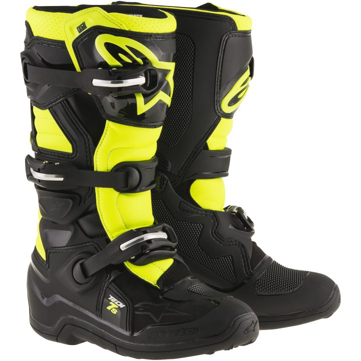 Crosstövlar Barn Tech 7s Svart/Neongul Alpinestars 34 – bild 2