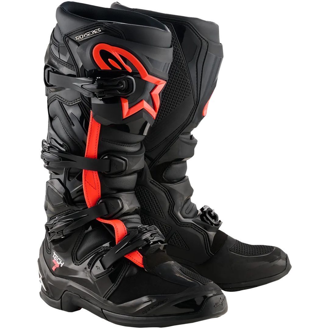 Crosstövlar Tech 7 Svart/fluorescerande Röd ALPINESTARS 40.5