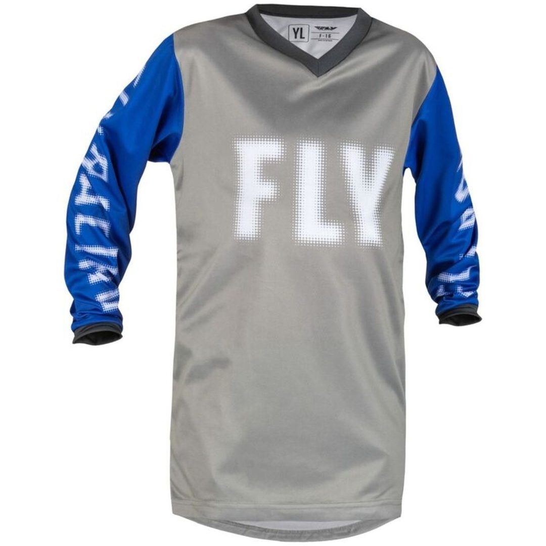 Crosströja Barn F-16 Grå/blå FLY RACING yxs