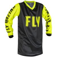 Crosströja Barn F-16 Svart/neongul FLY RACING