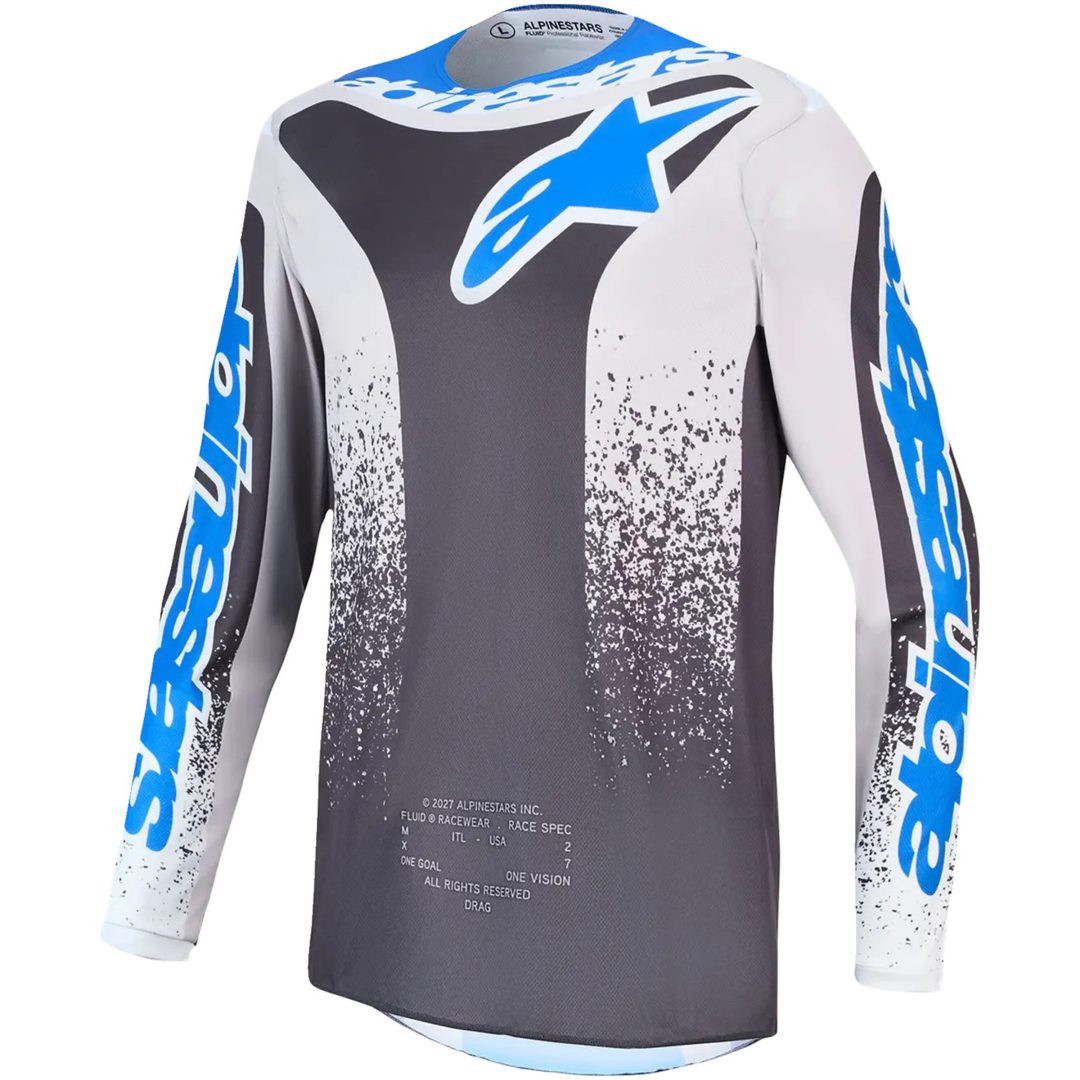 Crosströja Barn Fluid Drag Blå Grå Lila Alpinestars s