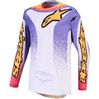 Crosströja Barn Fluid Drag Blå Korall Guld Vit Alpinestars