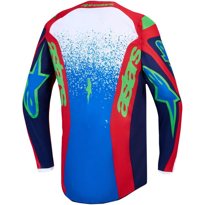 Crosströja Barn Fluid Drag Blå Marinblå Röd Vit Alpinestars s – bild 2
