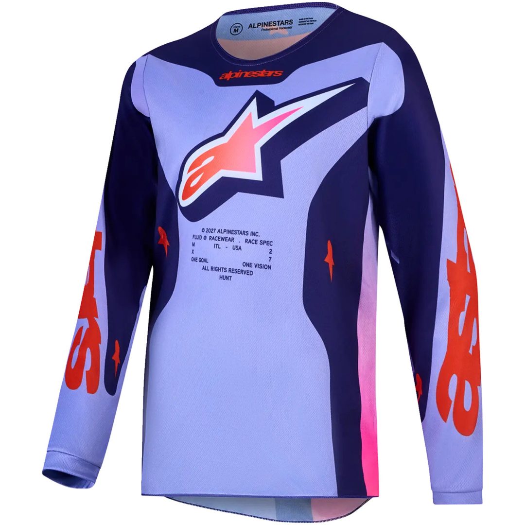 Crosströja Barn Fluid Hunt Rosa Lila Alpinestars s