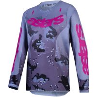 Crosströja Barn Fluid Lone Camo Grå Lila Alpinestars