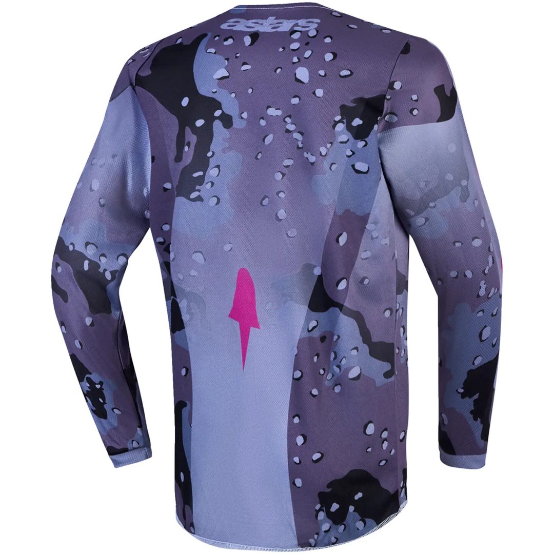 Crosströja Barn Fluid Lone Camo Grå Lila Alpinestars s – bild 2