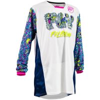 Crosströja Barn Kinetic Mesh Mutant Vit Blå FLY RACING