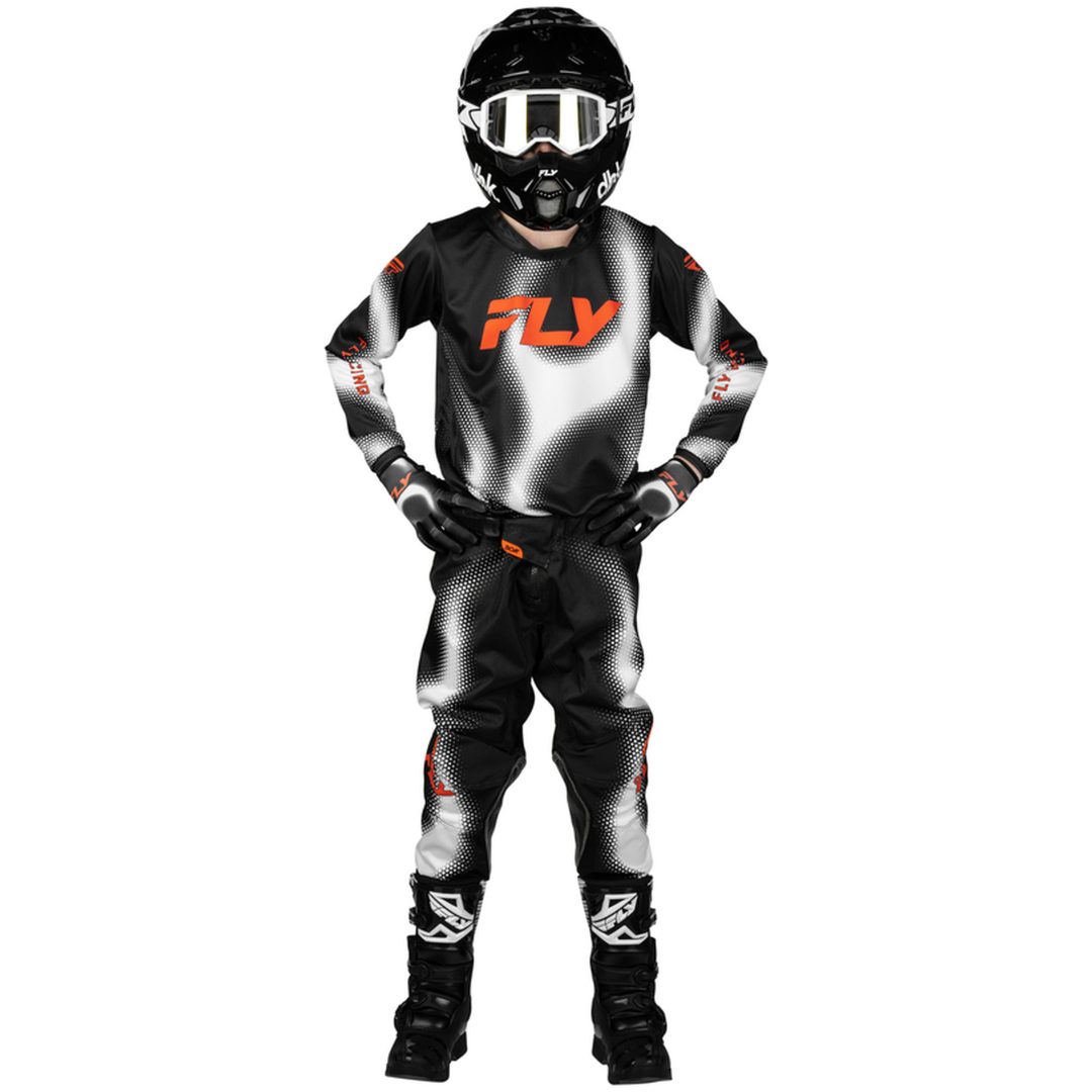 Crosströja Barn Kinetic Torch Svart Vit Orange FLY RACING ym – bild 3