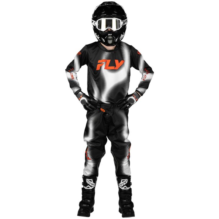 Crosströja Barn Kinetic Torch Svart Vit Orange FLY RACING ym – bild 3