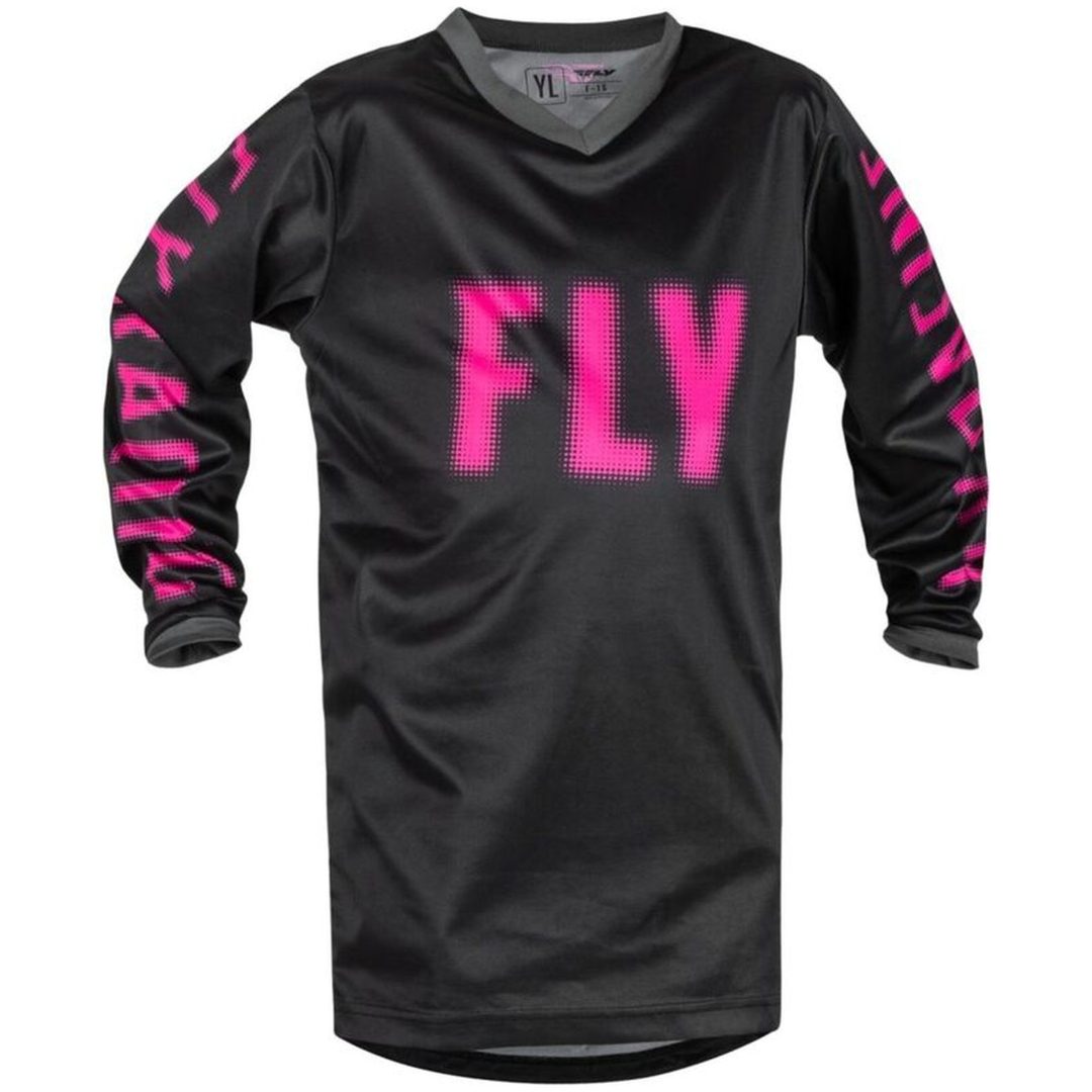 Crosströja F-16 Svart/rosa FLY RACING yxs