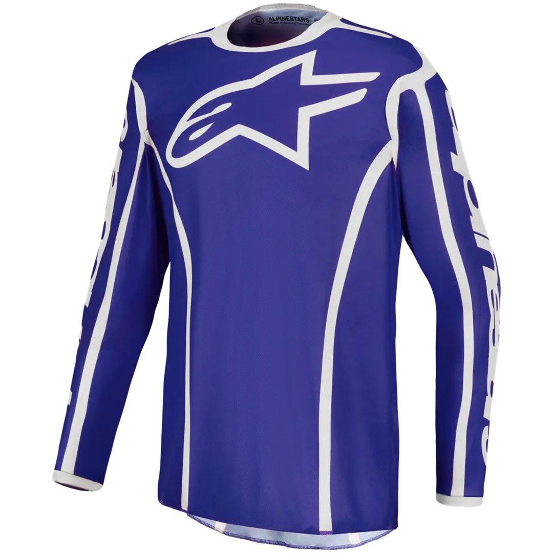 Crosströja Fluid Apex v2 Blå Vit Alpinestars s