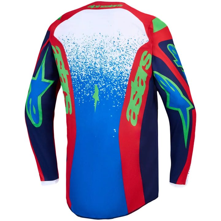 Crosströja Fluid Drag Blå Neongrön Marinblå Röd Vit Alpinestars s – bild 2