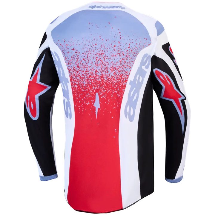 Crosströja Fluid Drag Svart Ljusblå Röd Vit Alpinestars s – bild 2