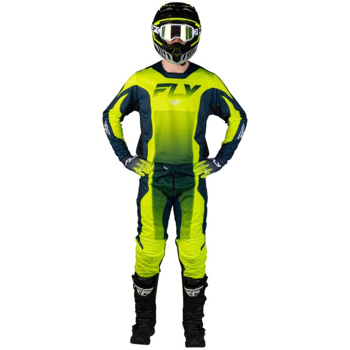Crosströja Kinetic Fade Neongul Blå Vit FLY RACING s – bild 3